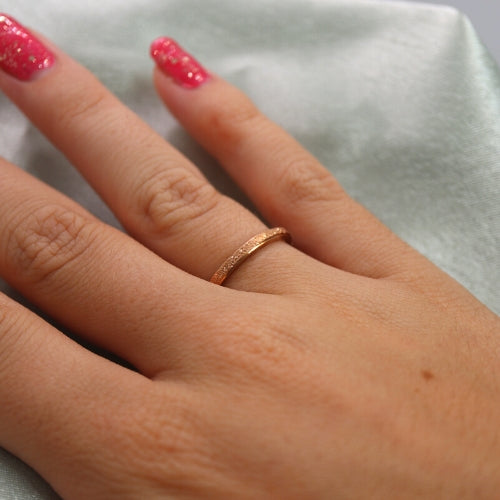 Glitter Minimalistische Ring Rosé Goud om vinger