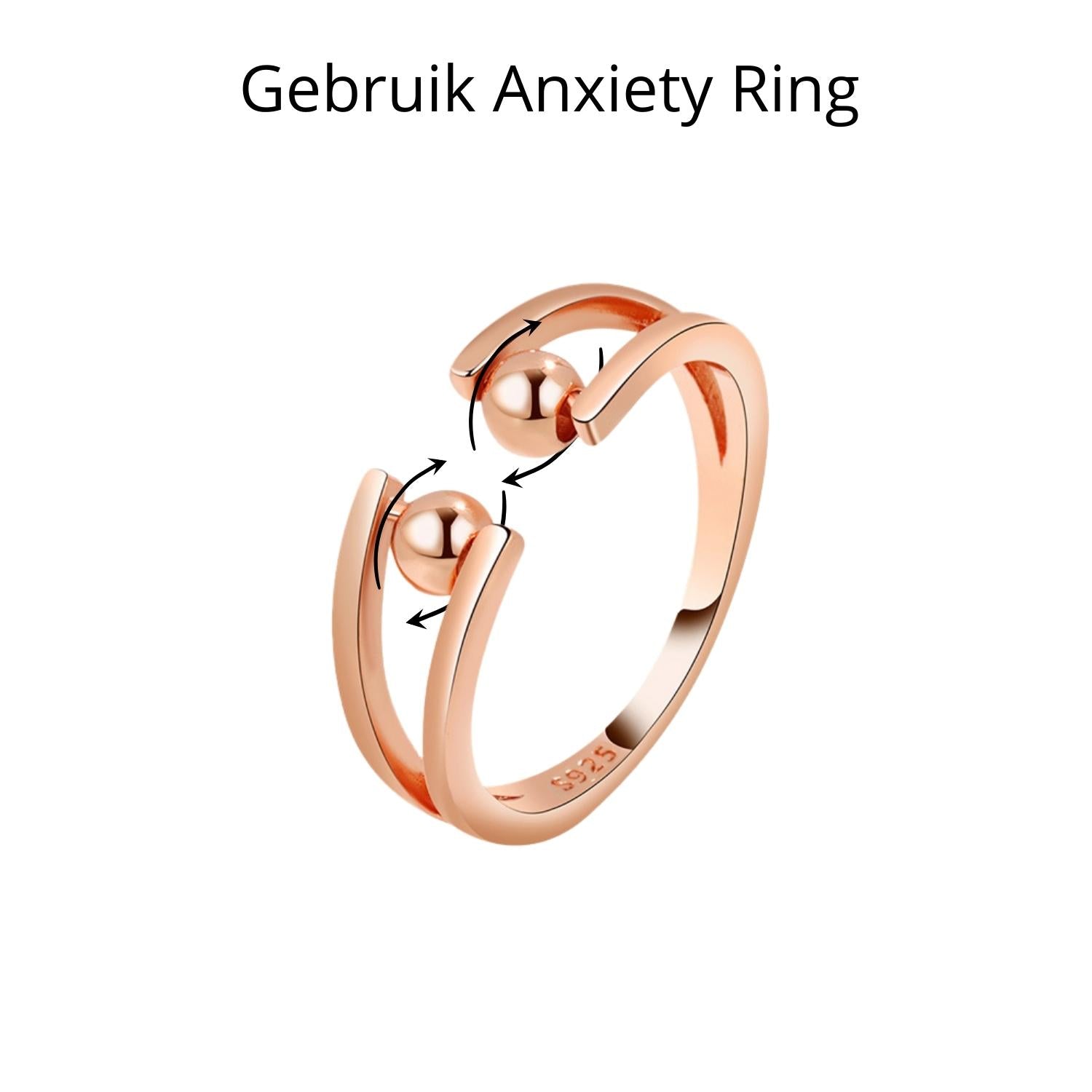 Anxiety Ring Bolletjes Zilver 925 rosé gold plated Gebruik