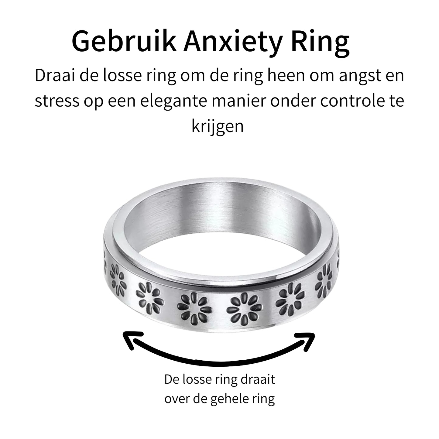Anxiety Ring (Bloemetjes) Zilver Gebruik