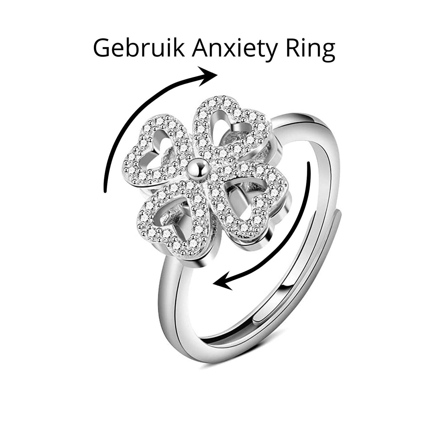 Anxiety Ring (Draairing Klavertje Vier) Zilver plated koper Gebruik