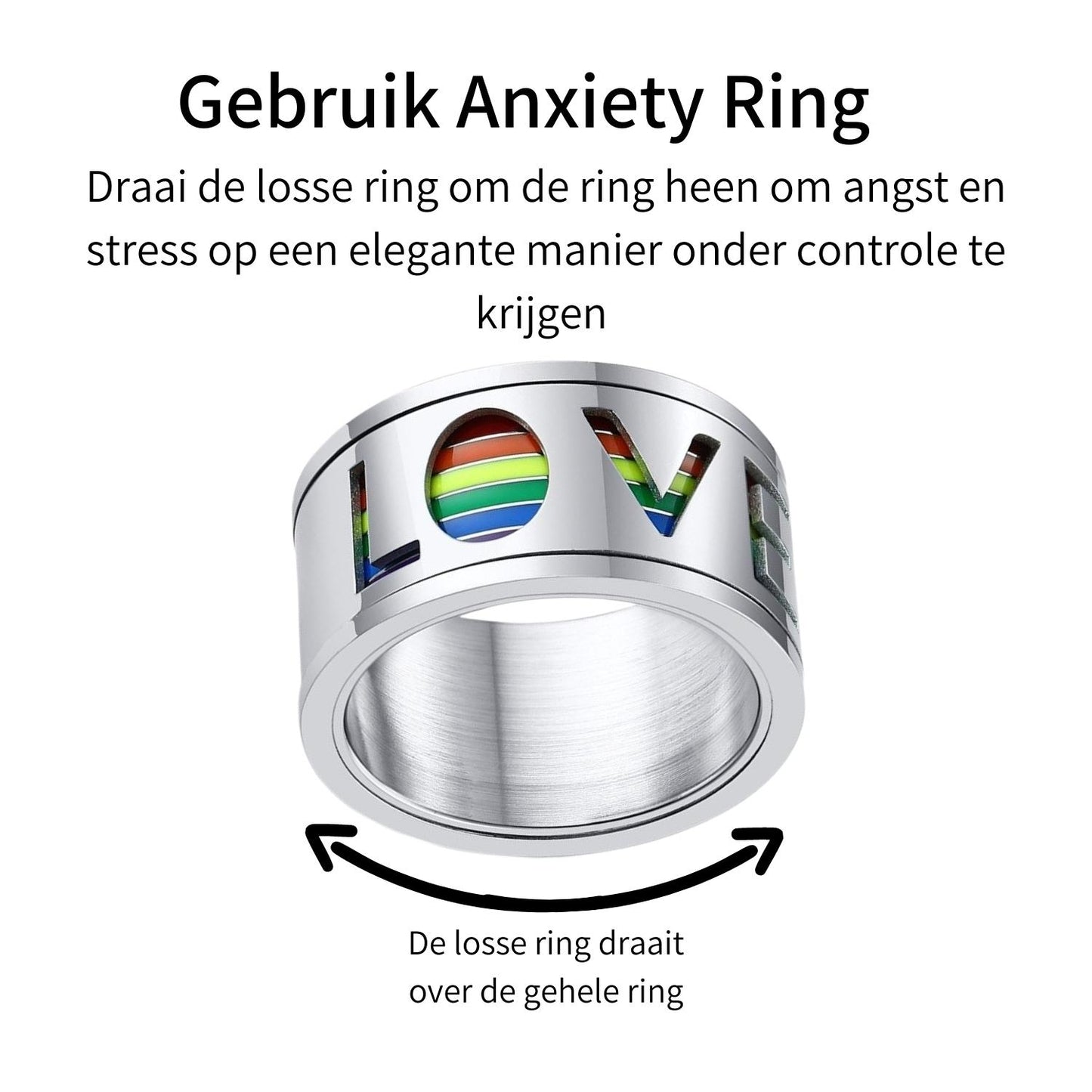 Anxiety Ring (Love) Zilver uitleg