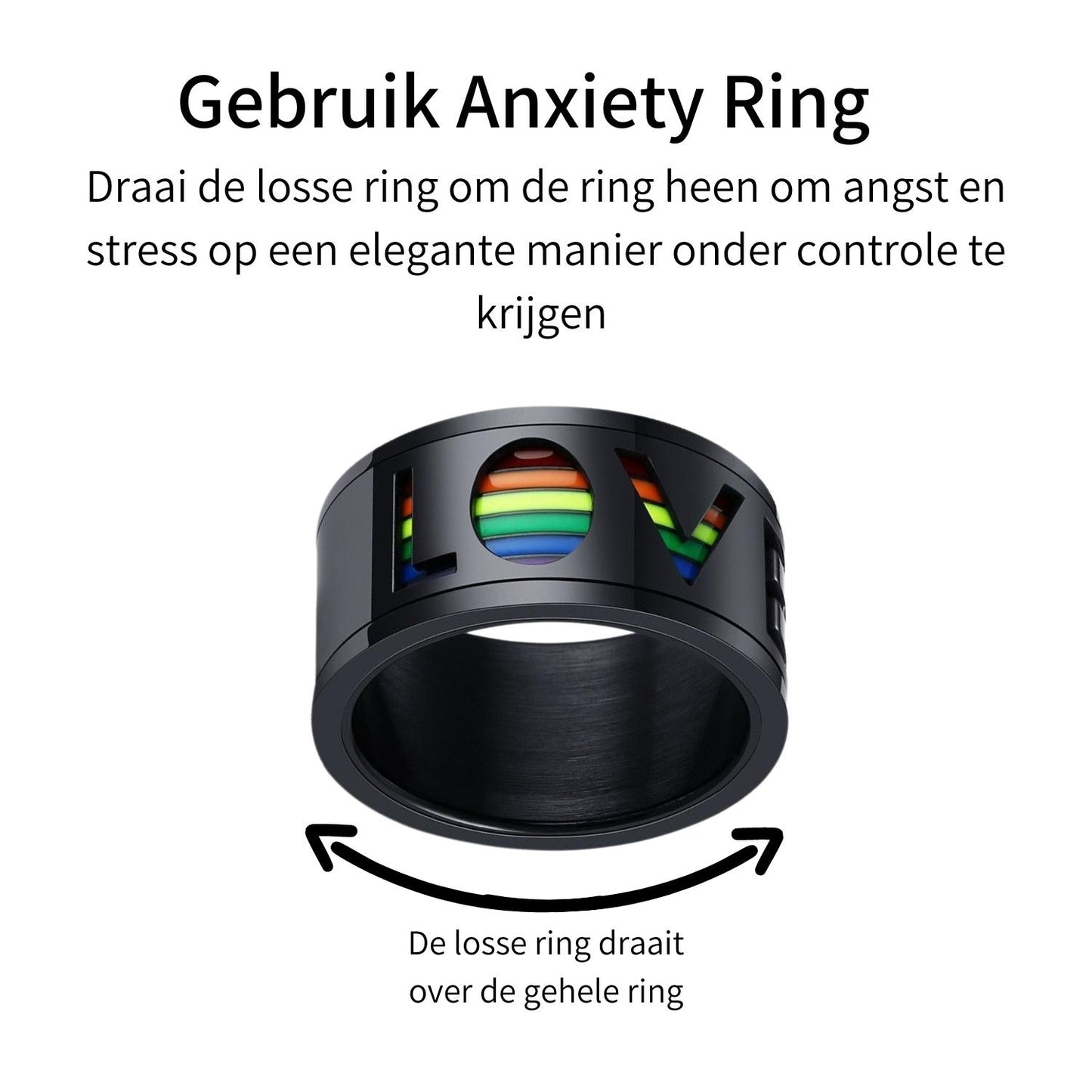 Anxiety Ring (Love) Zwart