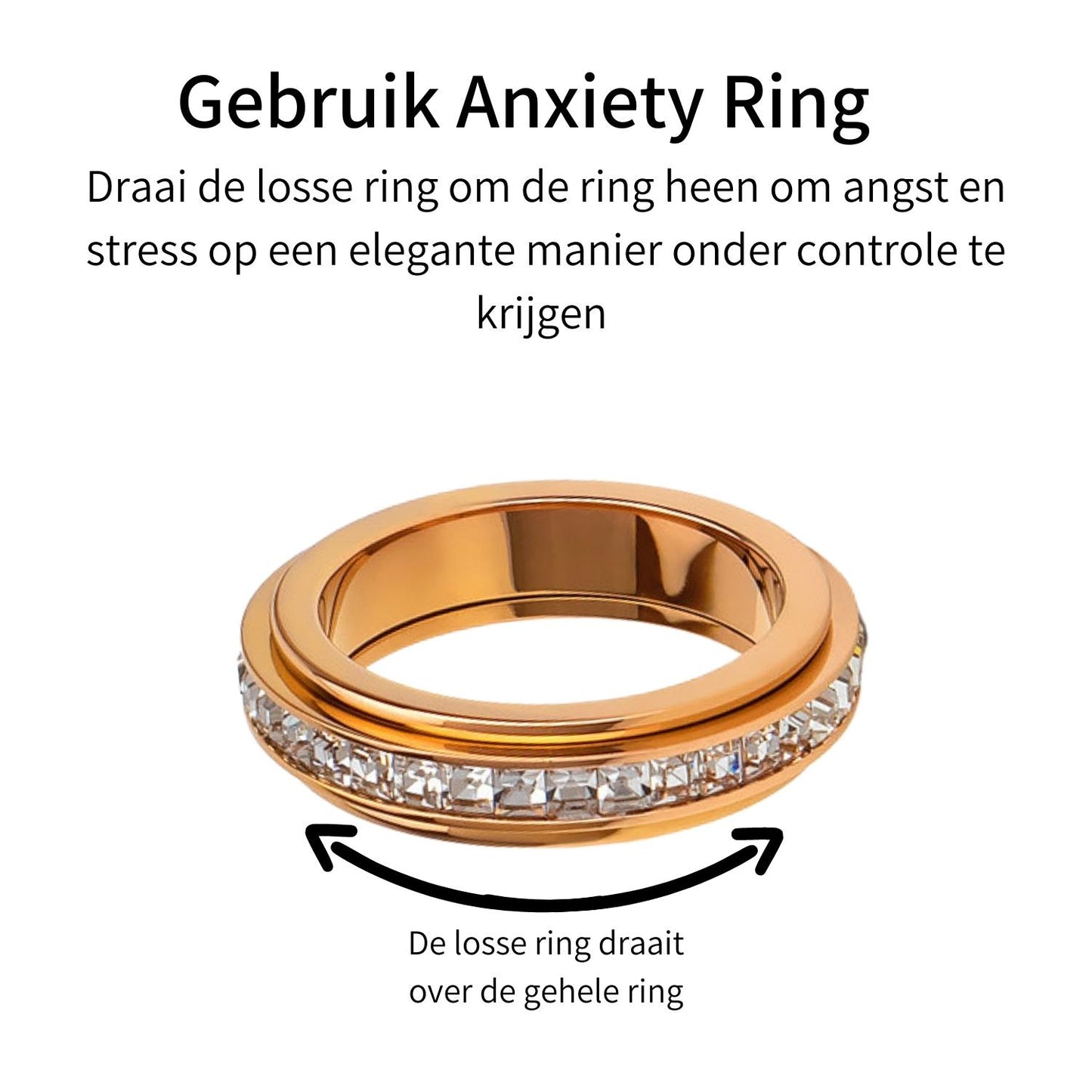 Anxiety Ring (Steentjes) Rosé goud Gebruik