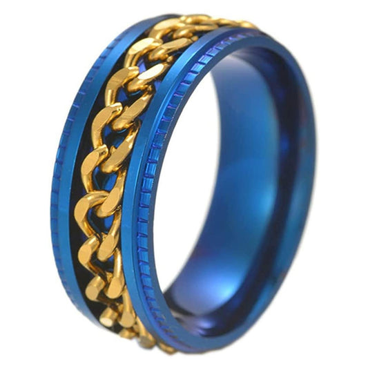 Anxiety Ring (ketting) Blauw-Goud