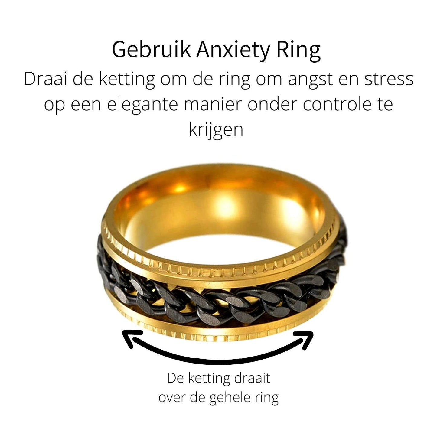 Anxiety Ring (ketting) Goud-Zwart gebruik