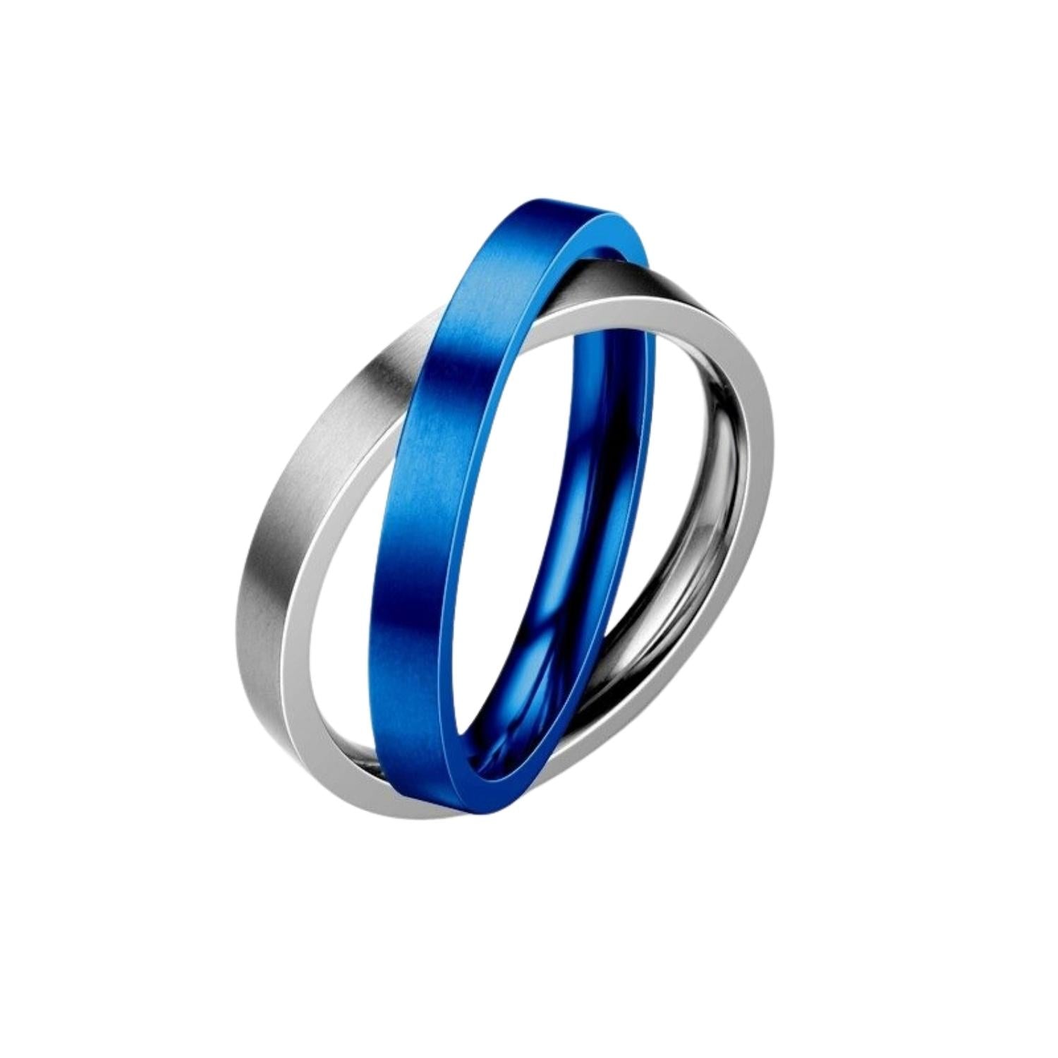 Anxiety Ring (twee ringen) Blauw-Zilver