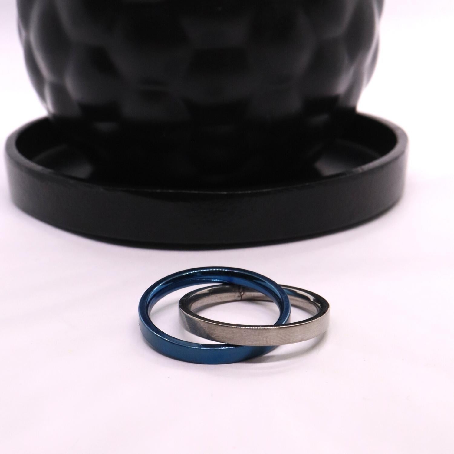 Anxiety Ring (twee ringen) Blauw-Zilver sfeerafbeelding