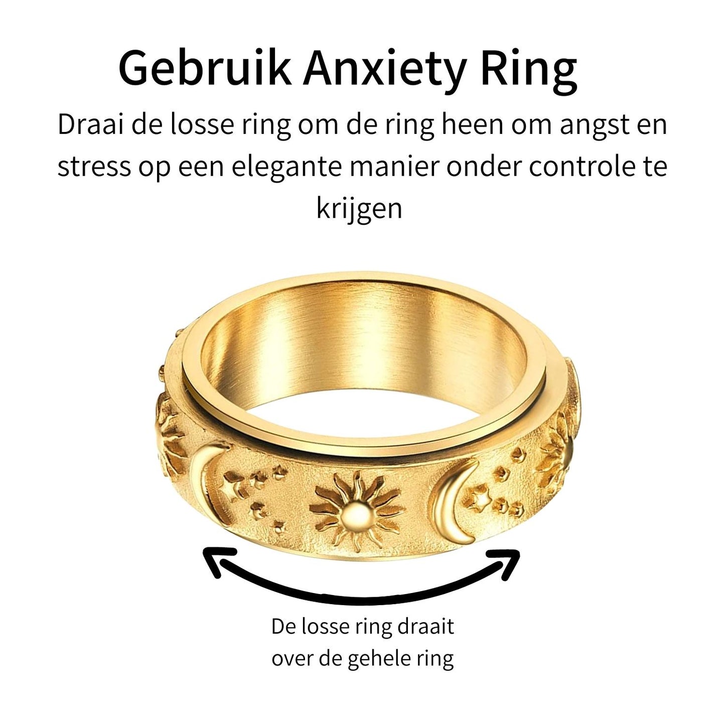 Anxiety Ring (zon maan) Goud Gebruik