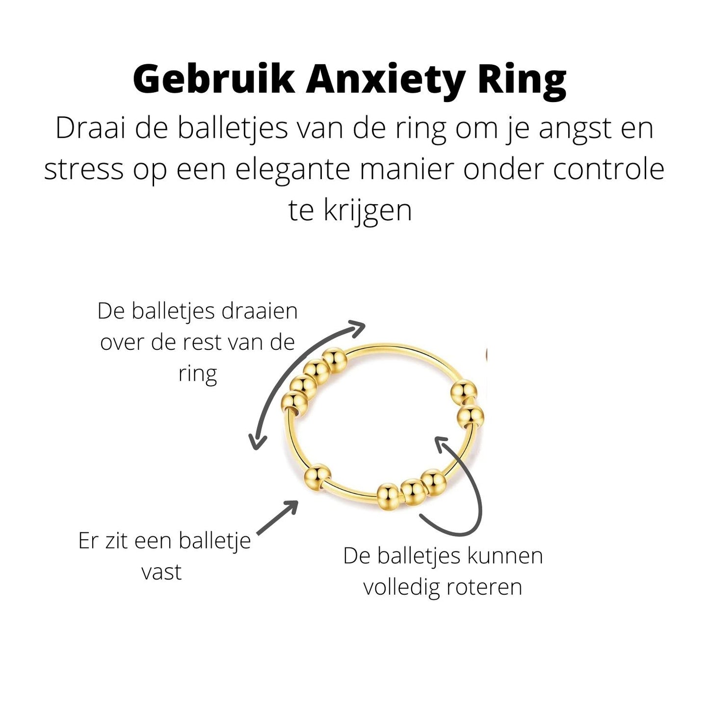Anxiety Ring goud kleurig (RVS) Gebruik