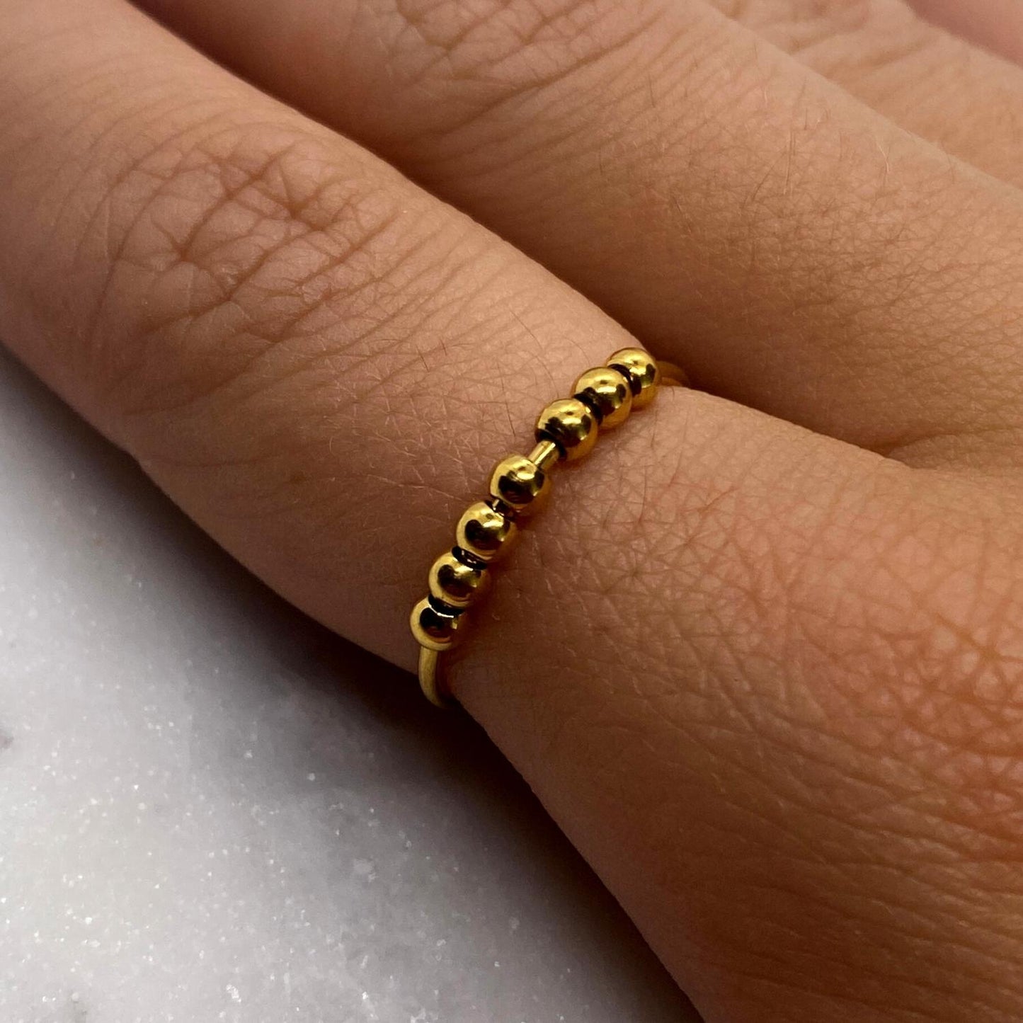 Anxiety Ring goud kleurig (RVS) one size om vinger