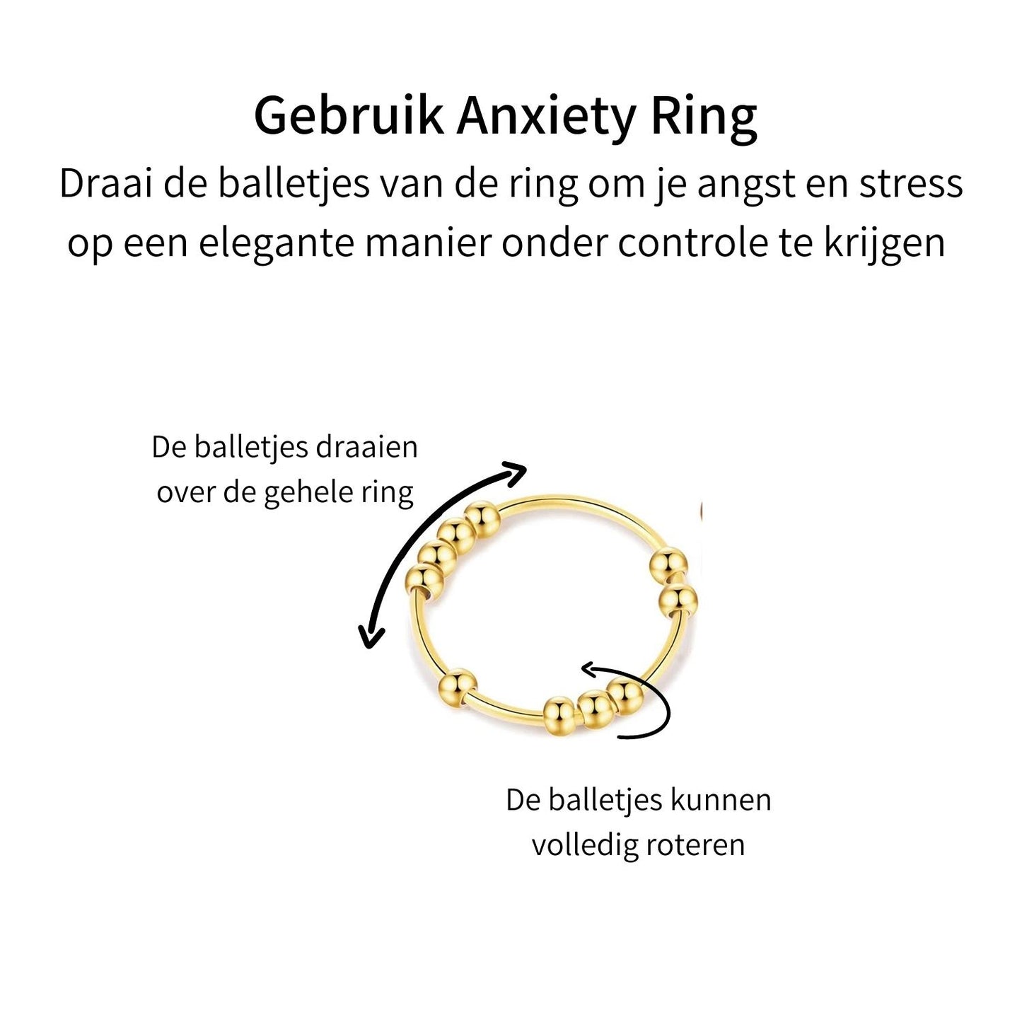 Anxiety Ring zilver 925 Gold Plated Gebruik