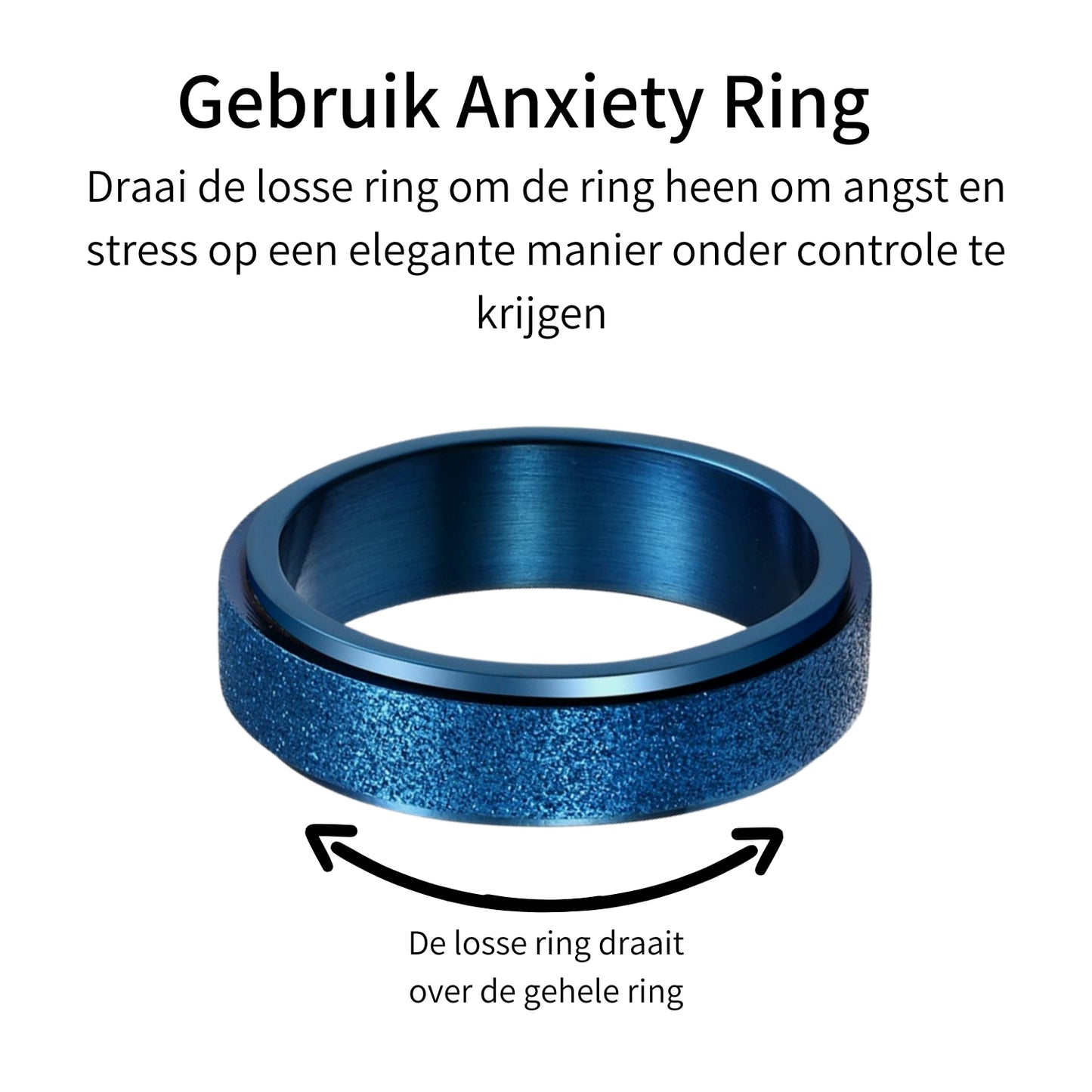 Anxiety ring (Glitter) Blauw Gebruik