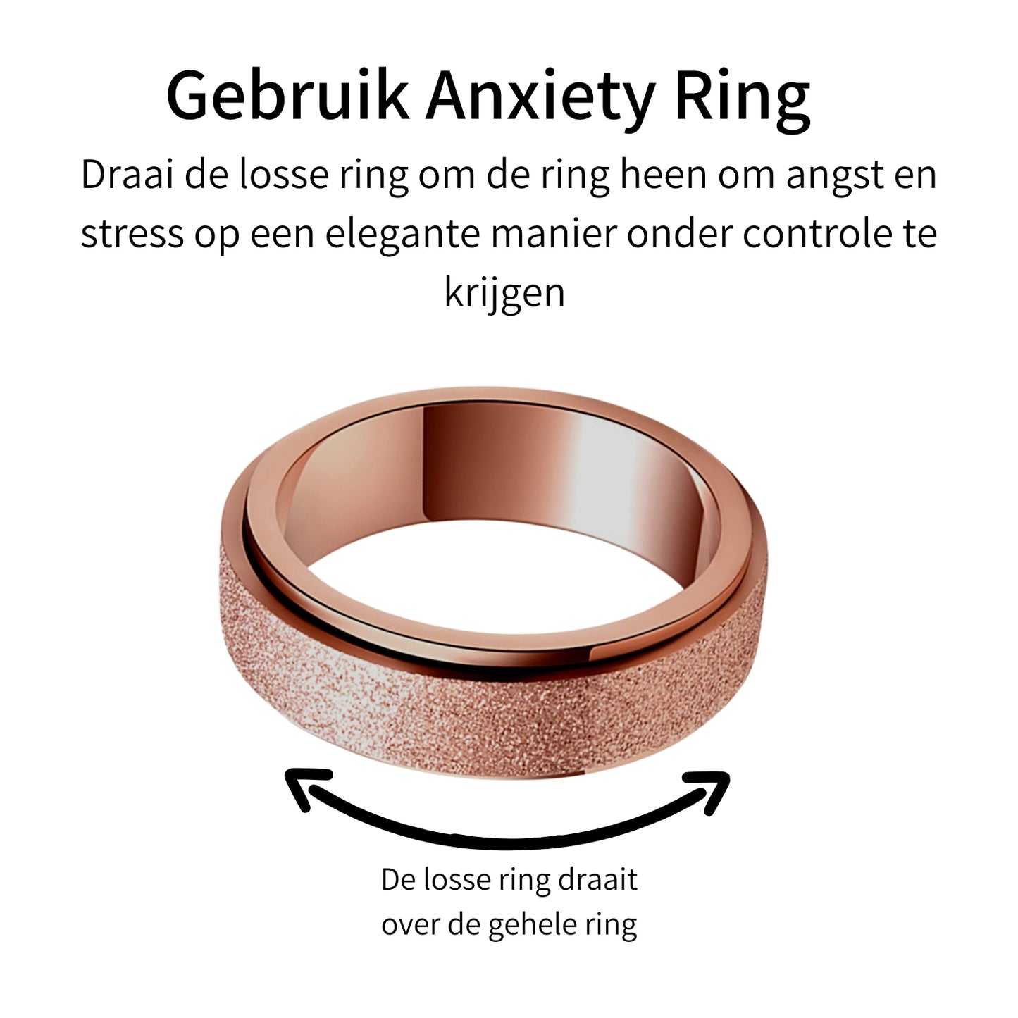 Anxiety ring (Glitter) Rosé Goud Gebruik