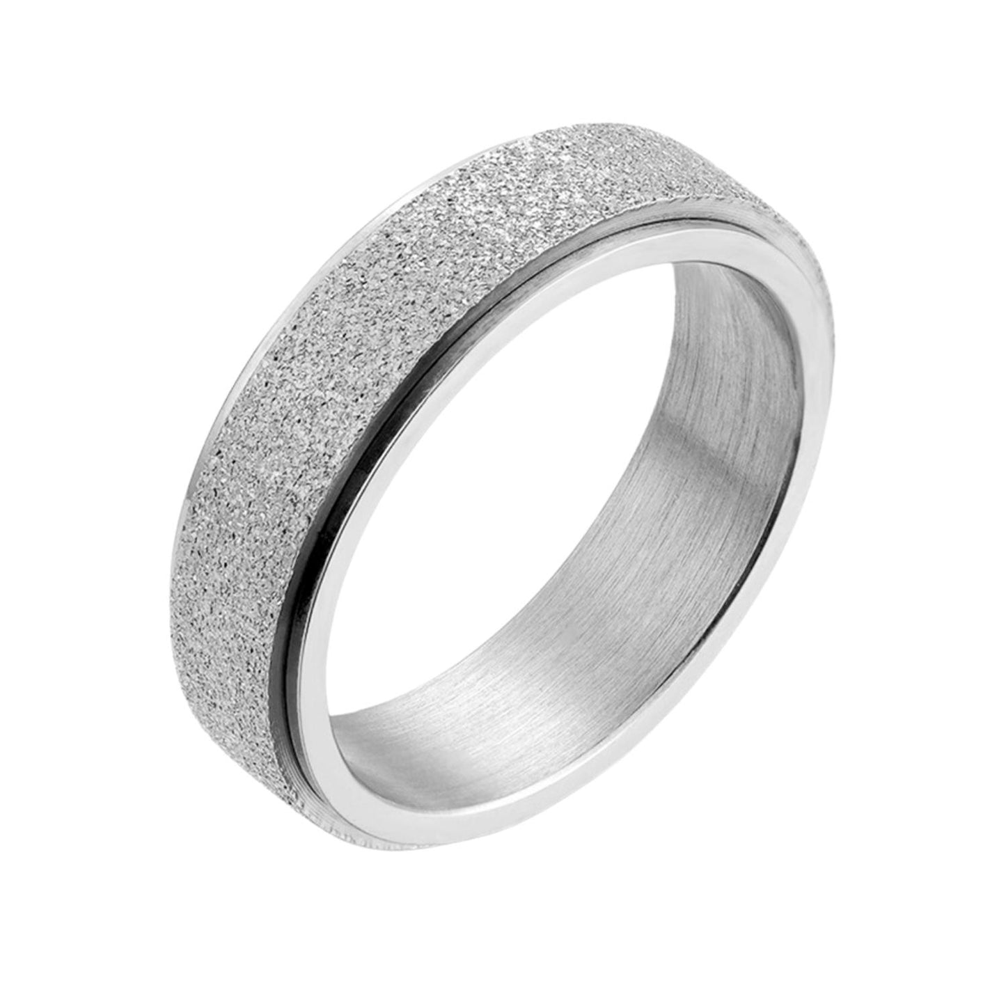 Anxiety ring (Glitter) Zilver