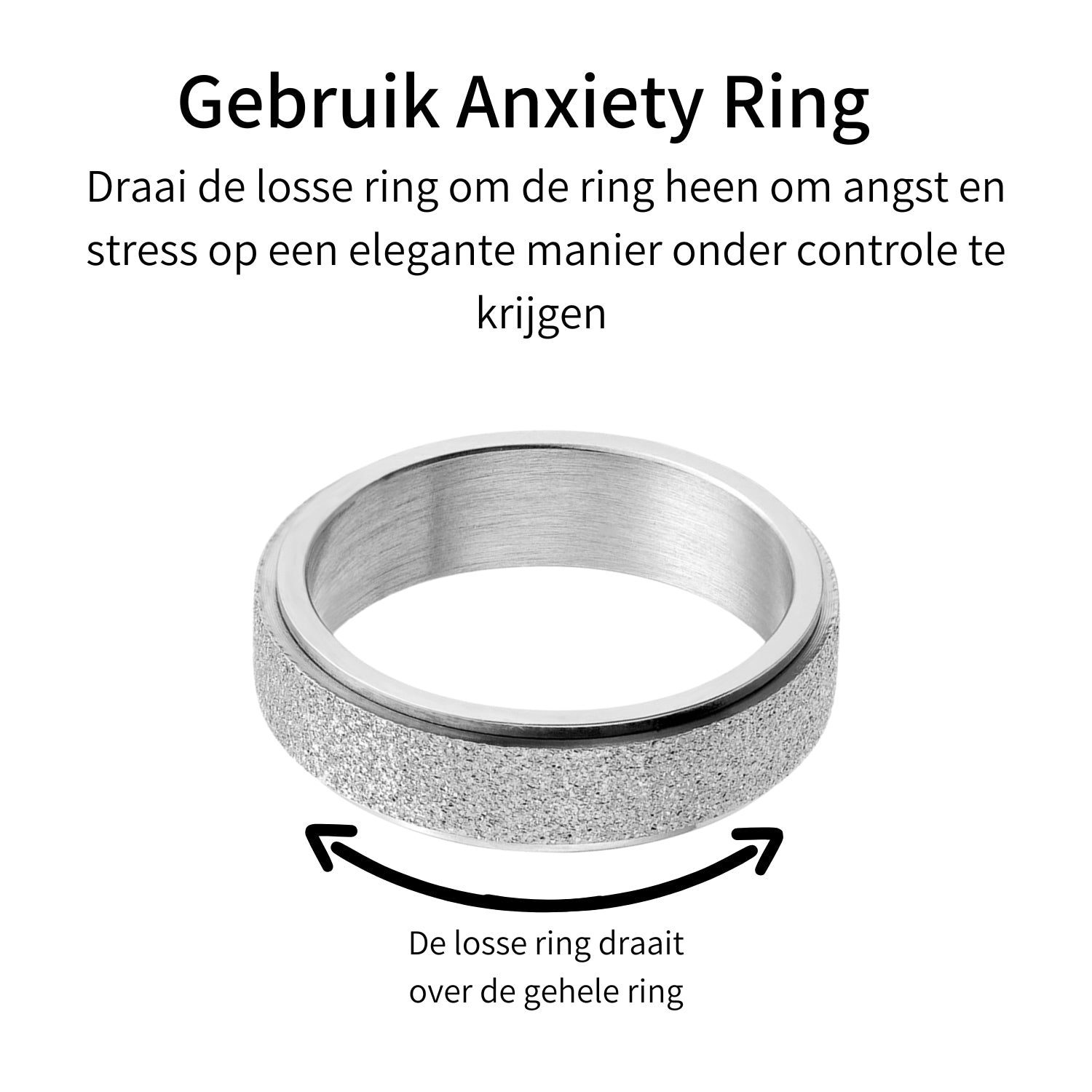 Anxiety ring (Glitter) Zilver Gebruik